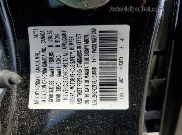 2HGFC2F79JH558168 2018 HONDA CIVIC Black 