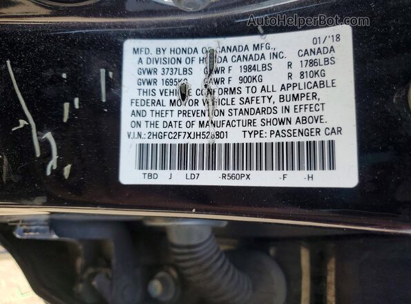 2HGFC2F7XJH526801 2018 HONDA CIVIC Black Vista del compartimento del motor