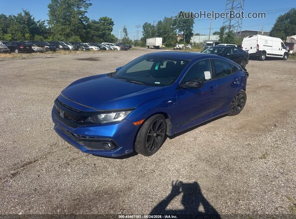 2HGFC2F80KH513601 2019 HONDA CIVIC Blue Front left