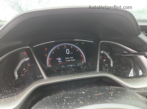 2HGFC2F80KH556710 2019 HONDA CIVIC Gray Instrument cluster view