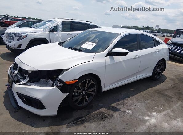 2HGFC2F81KH527538 2019 HONDA CIVIC Белый Передняя левая четверть