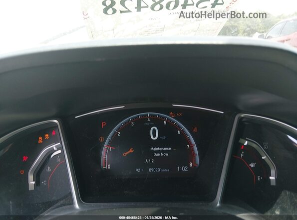 2HGFC2F81KH527538 2019 HONDA CIVIC Белый Вид задних сидений