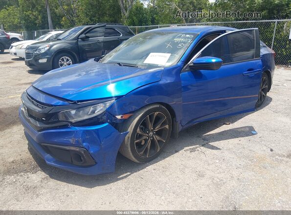 2HGFC2F81LH601669 2020 HONDA CIVIC Blue წინა მარცხენა ხედი სამი მეოთხედიდან
