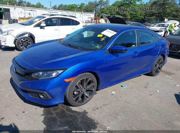 2HGFC2F81MH501279 2021 HONDA CIVIC Синий Передняя левая четверть