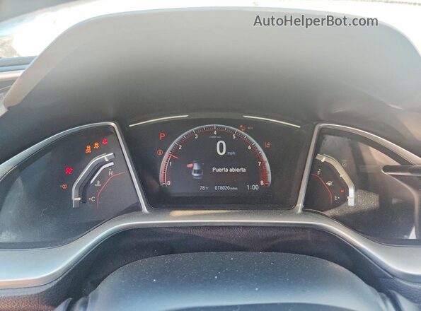 2HGFC2F82MH503476 2021 HONDA CIVIC White ხელსაწყოთა პანელის ხედი