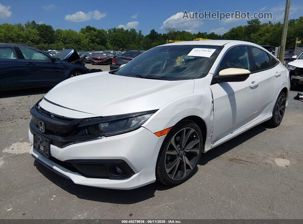 2HGFC2F82MH559286 2021 HONDA CIVIC White Առջևի ձախ երեք քառորդ տեսարան