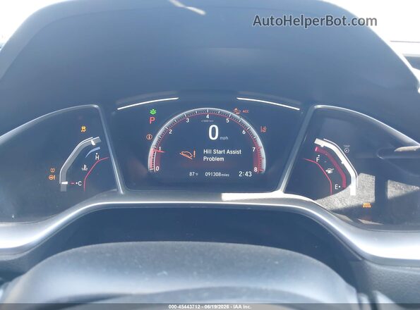 2HGFC2F83KH576255 2019 HONDA CIVIC White Вид задніх сидінь