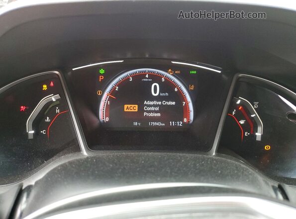 2HGFC2F84KH018320 2019 HONDA CIVIC Red Вид щитка приладів