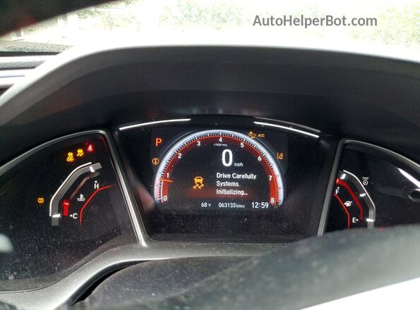 2HGFC2F84KH518414 2019 HONDA CIVIC Black Widok zestawu wskaźników