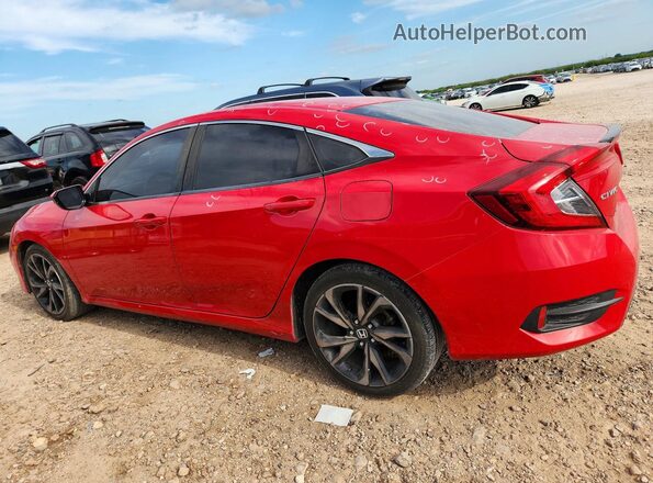 2HGFC2F84KH527145 2019 HONDA CIVIC Red Rear left