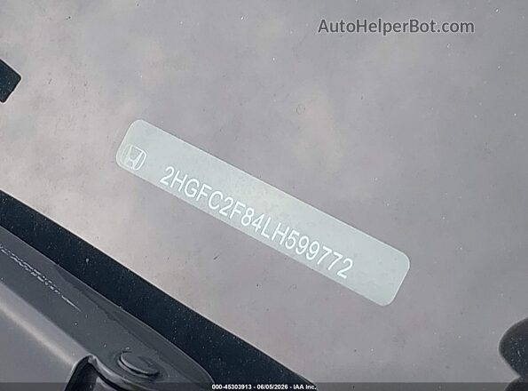 2HGFC2F84LH599772 2020 HONDA CIVIC Black 