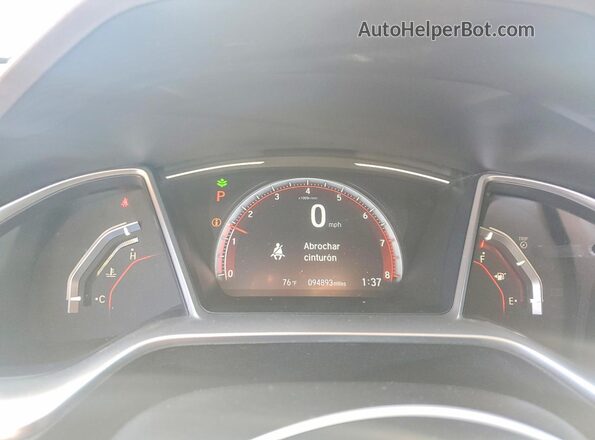2HGFC2F85KH503128 2019 HONDA CIVIC Black ხელსაწყოთა პანელის ხედი