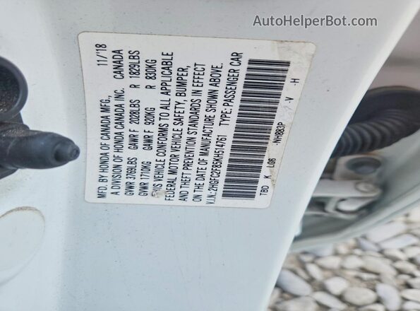 2HGFC2F85KH514761 2019 HONDA CIVIC White Engine compartment view