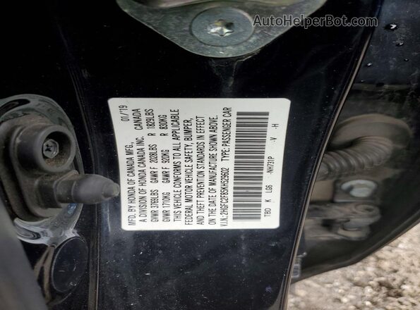 2HGFC2F85KH529602 2019 HONDA CIVIC Black ძრავის განყოფილების ხედი