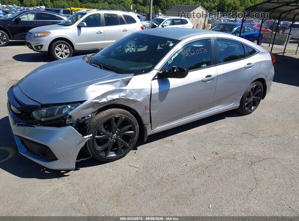 2HGFC2F85KH556041 2019 HONDA CIVIC Silver Առջևի ձախ երեք քառորդ տեսարան