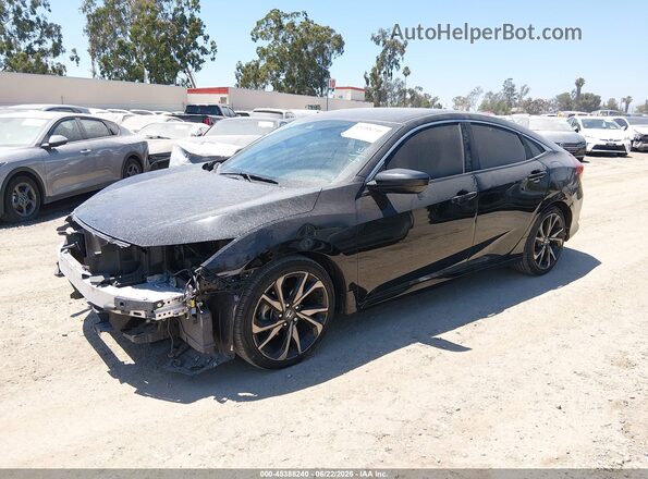 2HGFC2F85LH500599 2020 HONDA CIVIC Black Առջևի ձախ երեք քառորդ տեսարան