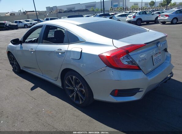 2HGFC2F85LH536535 2020 HONDA CIVIC Silver Rear left