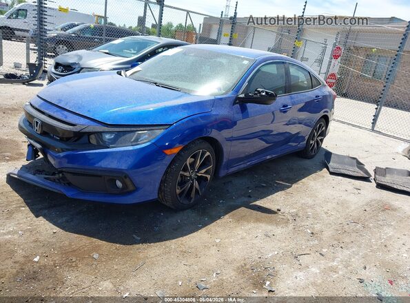 2HGFC2F85MH506209 2021 HONDA CIVIC Синий Передняя левая четверть