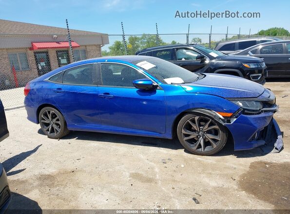 2HGFC2F85MH506209 2021 HONDA CIVIC Синий Вид задней части салона