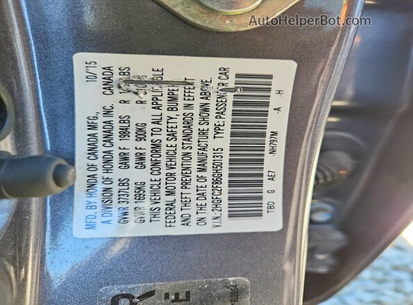 2HGFC2F86GH501315 2016 HONDA CIVIC Gray 