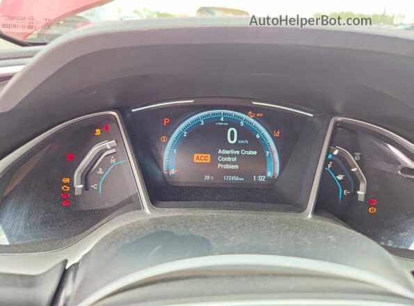 2HGFC2F86HH003357 2017 HONDA CIVIC Red Вид щитка приладів