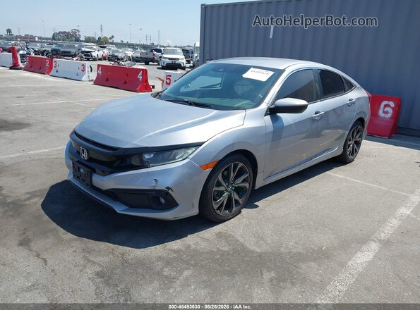 2HGFC2F87KH527754 2019 HONDA CIVIC Silver წინა მარცხენა ხედი სამი მეოთხედიდან