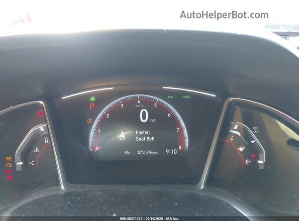 2HGFC2F87KH565596 2019 HONDA CIVIC Gray Widok tylnych siedzeń