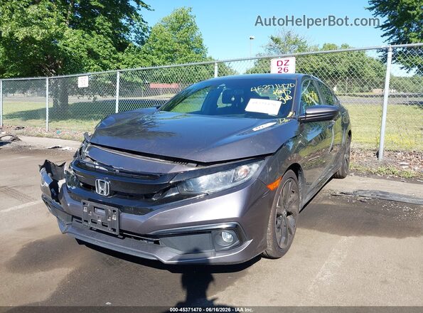 2HGFC2F87KH565596 2019 HONDA CIVIC Gray Przód lewy