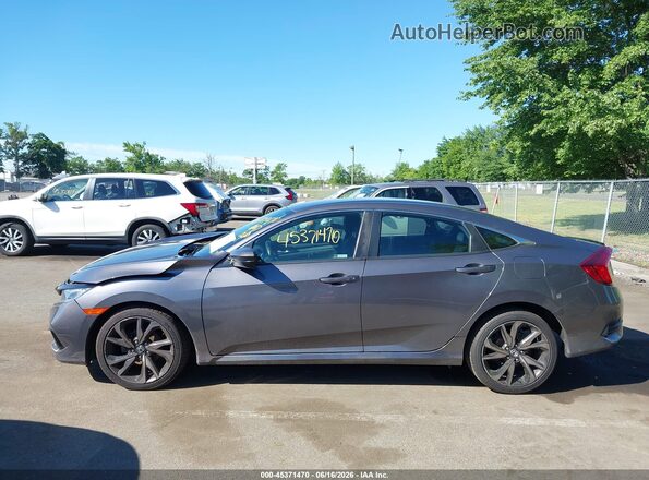2HGFC2F87KH565596 2019 HONDA CIVIC Gray Widok wnętrza z tyłu