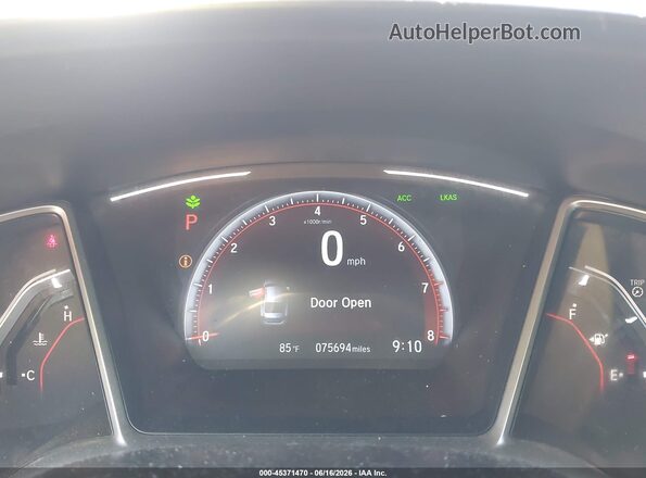 2HGFC2F87KH565596 2019 HONDA CIVIC Gray Widok wnętrza 360 stopni