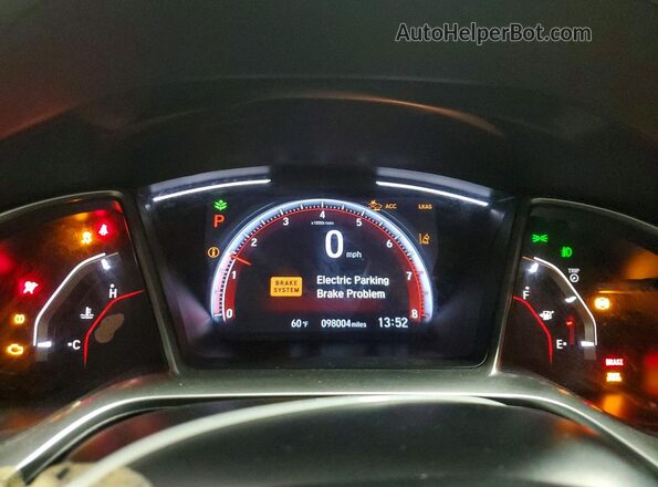 2HGFC2F89KH506470 2019 HONDA CIVIC White Widok zestawu wskaźników