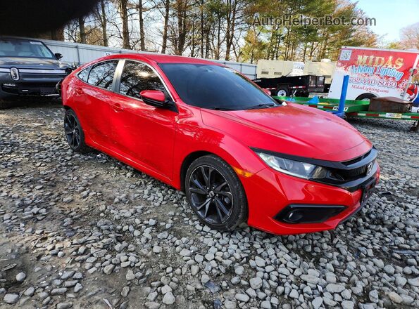 2HGFC2F8XLH543187 2020 HONDA CIVIC Красный Передняя правая четверть