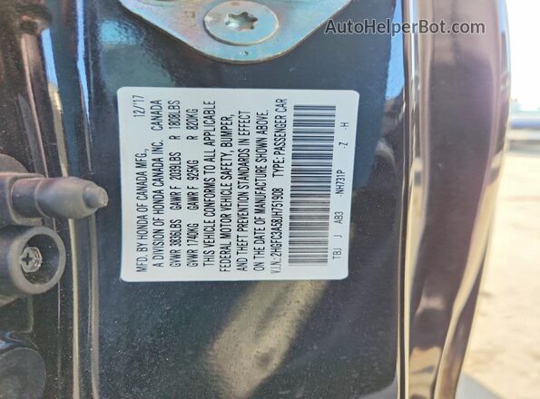 2HGFC3A58JH751908 2018 HONDA CIVIC Black 