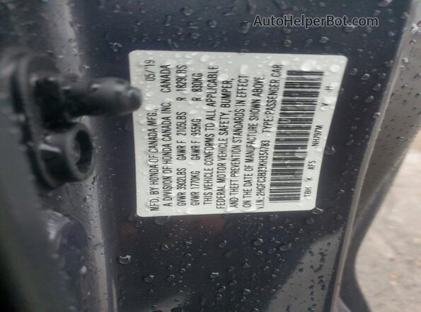 2HGFC3B33KH354783 2019 HONDA CIVIC Gray Widok naklejki z numerem VIN