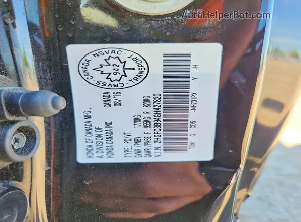 2HGFC3B94GH427820 2016 HONDA CIVIC Черный 