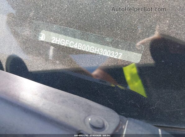 2HGFC4B00GH300327 2016 HONDA CIVIC Gray Вид підкапотного простору