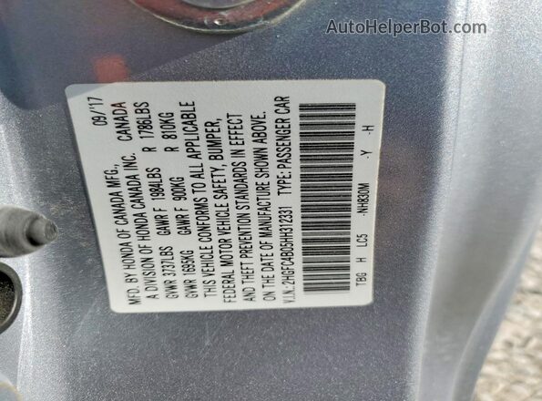 2HGFC4B05HH312331 2017 HONDA CIVIC Silver Vista del compartimento del motor