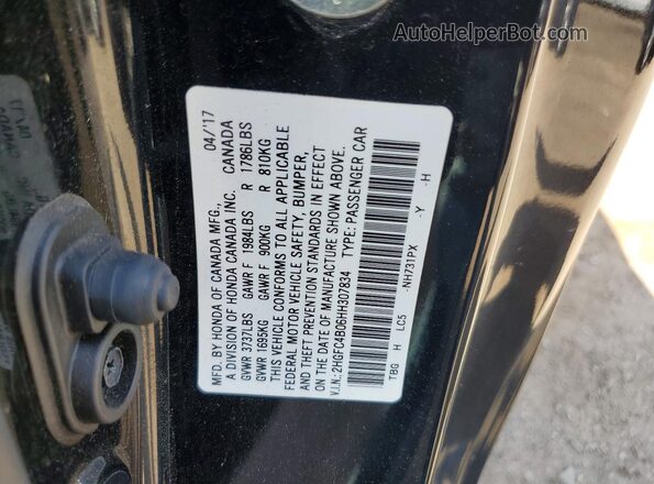 2HGFC4B06HH307834 2017 HONDA CIVIC Black ძრავის განყოფილების ხედი