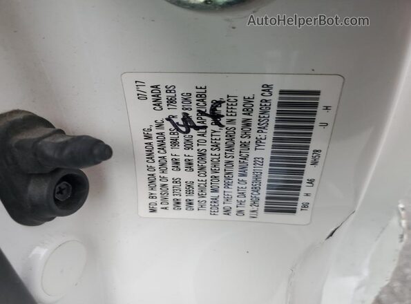 2HGFC4B53HH311223 2017 HONDA CIVIC Белый Вид подкапотного пространства