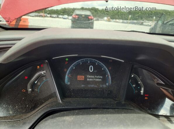 2HGFC4B61KH305890 2019 HONDA CIVIC Red ხელსაწყოთა პანელის ხედი