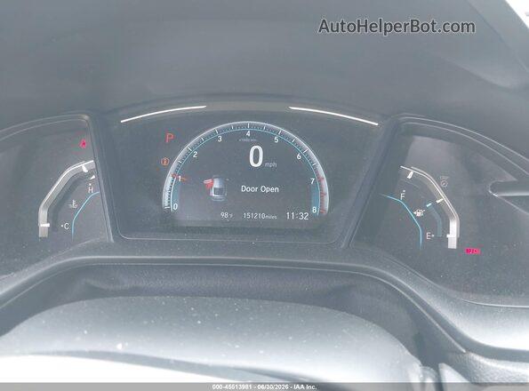 2HGFC4B63KH310475 2019 HONDA CIVIC White უკანა სავარძლების ხედი