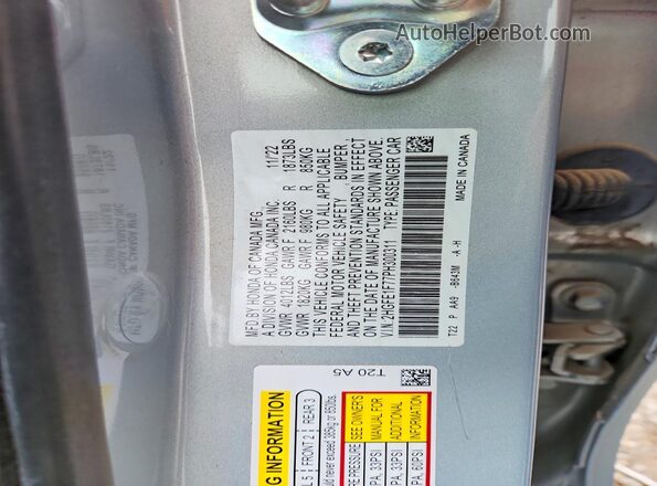 2HGFE1F77PH300311 2023 HONDA CIVIC Blue Engine compartment view