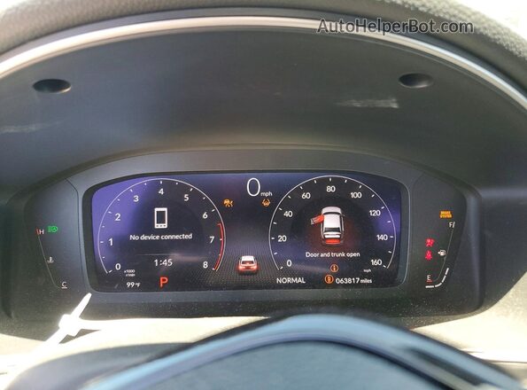 2HGFE1F90NH304067 2022 HONDA CIVIC Gray Սարքավորումների վահանակի տեսք