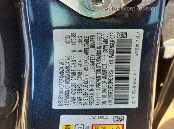 2HGFE1F90PH313337 2023 HONDA CIVIC Gray 