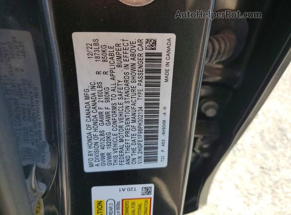 2HGFE1F98PH302134 2023 HONDA CIVIC Серый 