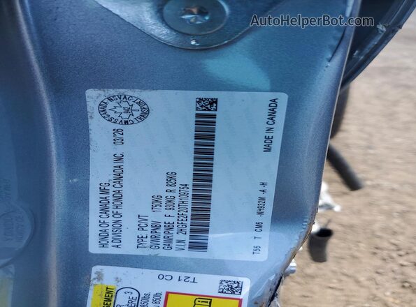 2HGFE2F20TH109754 2026 HONDA CIVIC Silver VIN sticker view