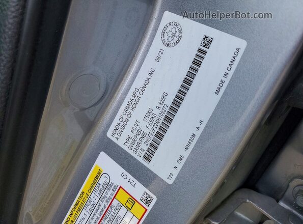 2HGFE2F22NH105272 2022 HONDA CIVIC Серебряный 
