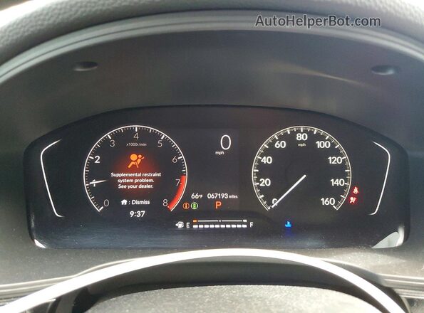 2HGFE2F22NH506627 2022 HONDA CIVIC White Widok zestawu wskaźników