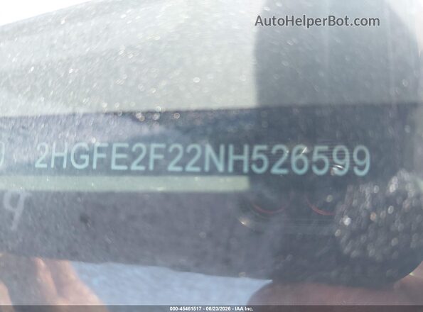 2HGFE2F22NH526599 2022 HONDA CIVIC Gray 