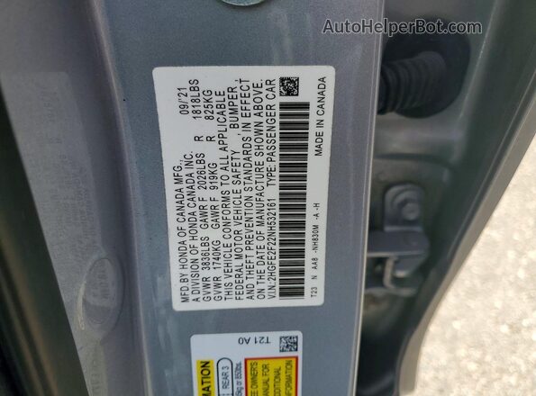 2HGFE2F22NH532161 2022 HONDA CIVIC Silver Widok komory silnika